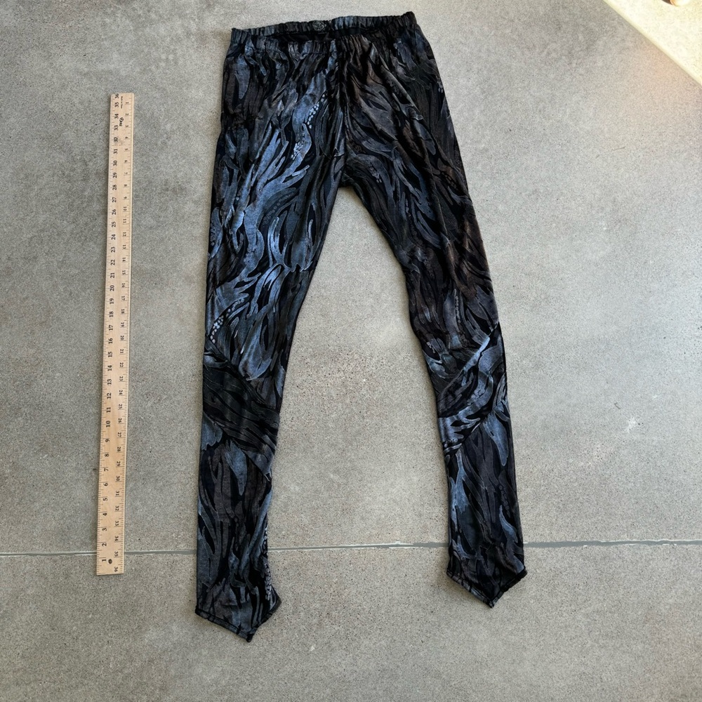 Custom burnout velvet pants by Atelier Danielle Santa Fe, NM. Size L (long)